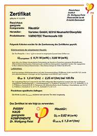 Certifikat pasivna vrata