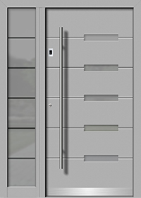 Vhodna vrata les-alu Modern s stranskim elementom