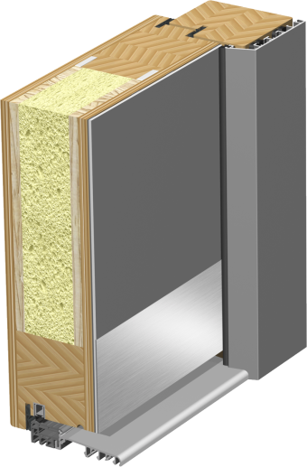 prerez nizkoenergijska vrata les-aluminij